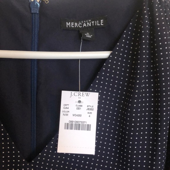 Navy polka dot J Crew dress - Picture 3 of 4